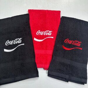 Coca Cola Towels Embroidered Hand Towel Set Red Black Bathroom Home Decor
